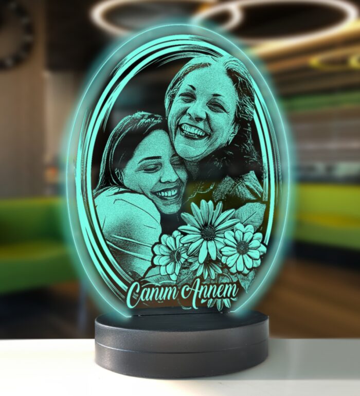 kisiye ozel resimli oval anneler gunu 3d modelli gece lambasi anneler gunu hediyeleri hediye ci 6170 66 B