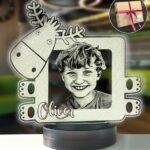 Çocuklara Özel Fotoğraflı Geyik 3D Modelli Gece Lambası Hediyesi