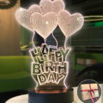 Happy Birthday Doğum Günü Modelli 3D Gece Lambası