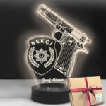 Kişiye Özel Bekçi Amblemli Hediye Led Lamba