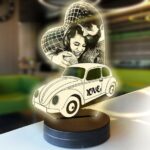 Sevgiliye Özel Fotoğraflı Vosvos 3D Modelli Gece Lambası