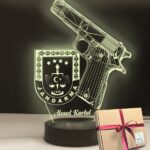 Kişiye Özel Jandarma için Rozetli Hediye Led Lamba
