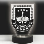 Kişiye Özel Jandarma Logolu Hediye Led Lamba