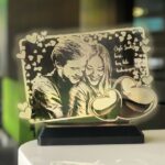 Sevgiliye Özel Kalpli Dikdörtgen 3d Modelli Gece Lambası