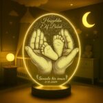 Kişiye Özel Yeni Doğan Bebek Oval Fotoğraflı 3D Model Led Gece Lambası