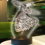 Ofis ev Hediyesi Mevlana Modelli 3D Gece Lambası