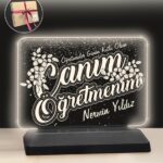 Öğretmene Özel Canım Öğretmenim yazılı Led Gece Lambası Hediyesi