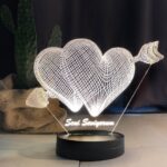 Sevgiliye Hediye Oklu Kalp Led Lamba