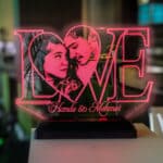 Sevgiliye Özel Fotoğraflı LOVE 3d Gece Lambası