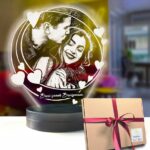 Sevgiliye Özel Sarmal Kalpli 3d Modelli Gece Lambası