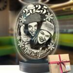 Yeni Yıl Kişiye Özel Resimli Oval Led Gece Lambası