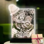 Yılbaşı Hediyesi Kişiye Özel Resimli Noel Baba Şapkalı 3d Led Gece