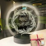 Yılbaşı Konseptli 2025 Oval 3d Led Gece Lambası