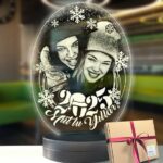 Yılbaşına Özel Resimli Oval 3d Modelli Gece Lambası