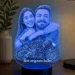 Kişiye Özel Fotoğraf ve Motosiklet Tasarımlı LED Gece Lambası