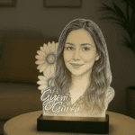 Kişiye Özel Papatyalı Profil 3D Led Gece Lambası