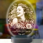 8 Mart Kadınlar Gününe Özel Oval Fotoğraflı 3D Model Led Gece Lambası