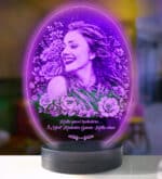 8 Mart Kadınlar Gününe Özel Oval Fotoğraflı 3D Model Led Gece Lambası - Görsel 4