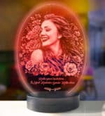 8 Mart Kadınlar Gününe Özel Oval Fotoğraflı 3D Model Led Gece Lambası - Görsel 5