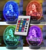 8 Mart Kadınlar Gününe Özel Oval Fotoğraflı 3D Model Led Gece Lambası - Görsel 6