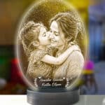 Anneler Gününe Özel Oval Fotoğraflı 3D Model Led Gece Lamba