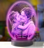Anneler Gününe Özel Oval Fotoğraflı 3D Model Led Gece Lamba - Görsel 4
