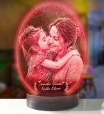 Anneler Gününe Özel Oval Fotoğraflı 3D Model Led Gece Lamba - Görsel 5