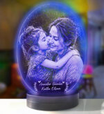 Anneler Gününe Özel Oval Fotoğraflı 3D Model Led Gece Lamba - Görsel 6