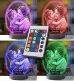 Anneler Gününe Özel Oval Fotoğraflı 3D Model Led Gece Lamba - Görsel 2